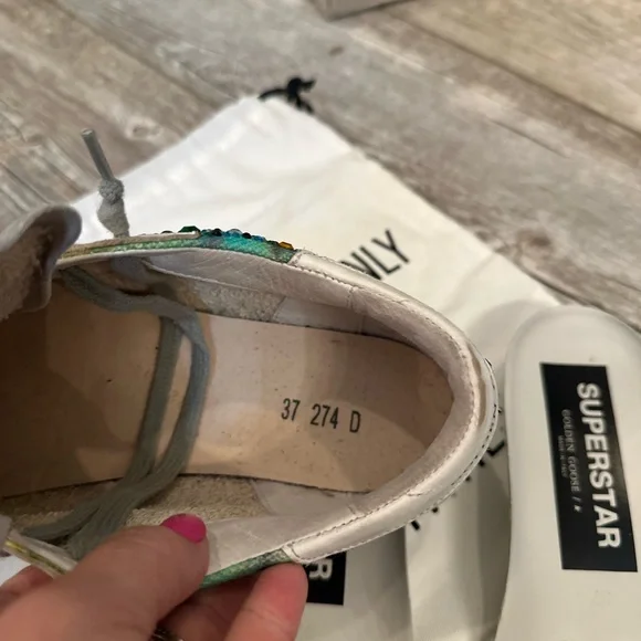 Golden Goose Multicolor tye dye and Crystal Superstars size 37 - Picture 9 of 12